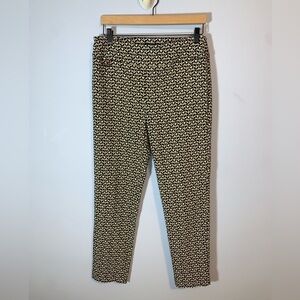 Lisette L Montreal Patterned Black and Cream Pants size 10 pull on Petal geo